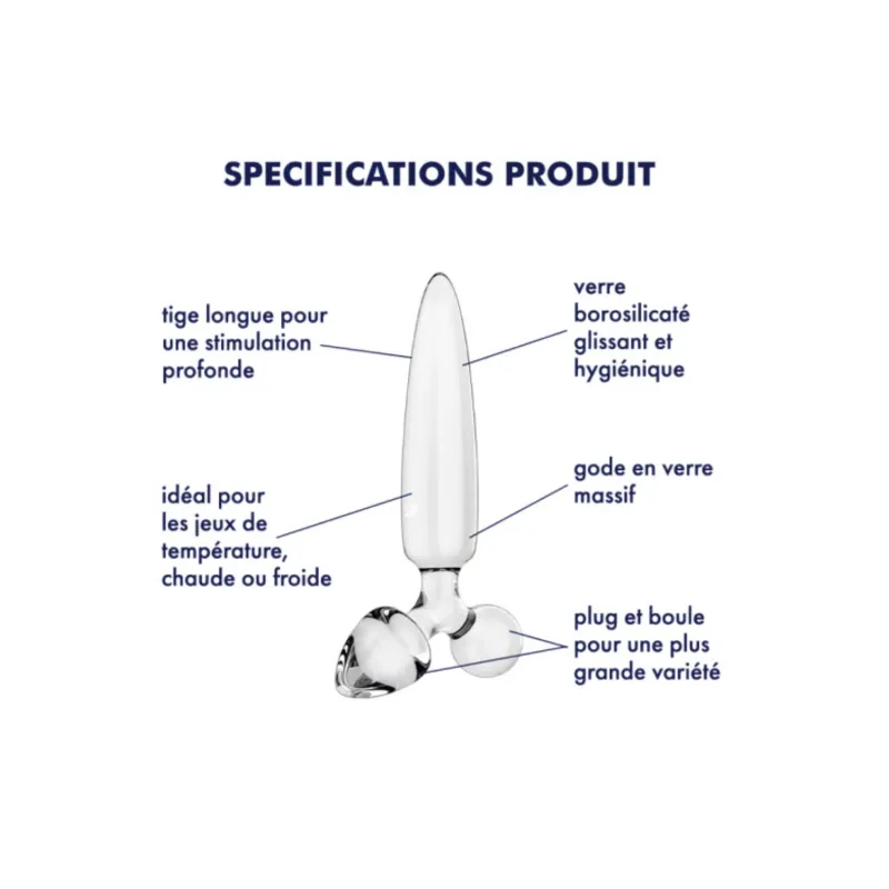 Gode en verre Triple Crystal 1 - Satisfyer
