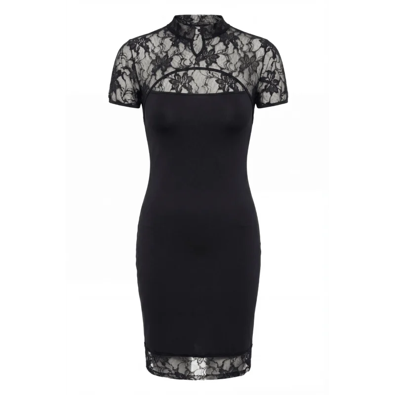 Robe courte col dentelle Athéna