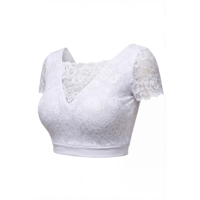 Top sexy court blanc bi matière réversible
