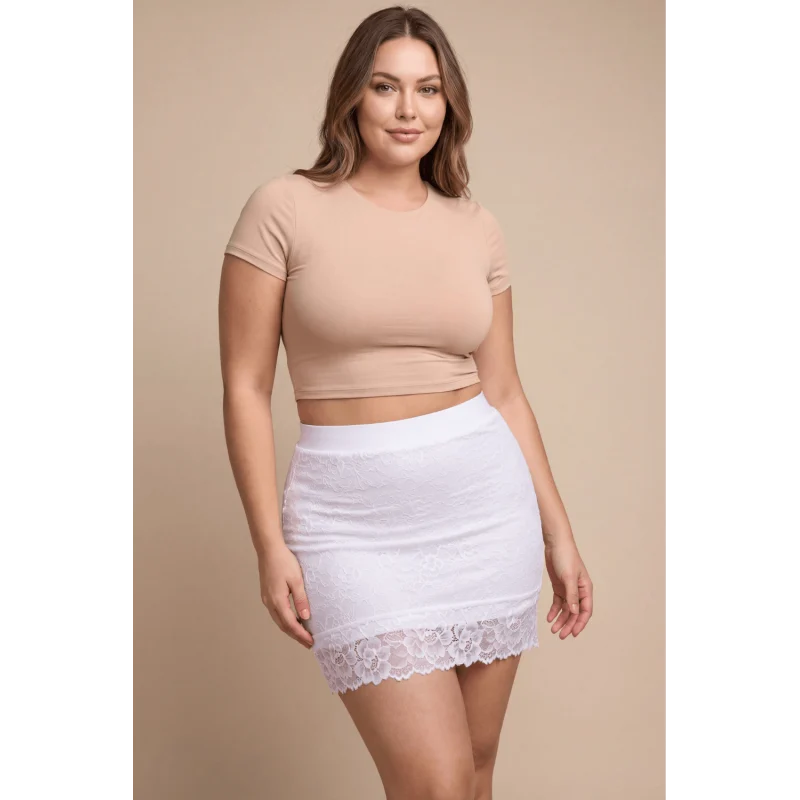 Jupe courte blanche Camélia