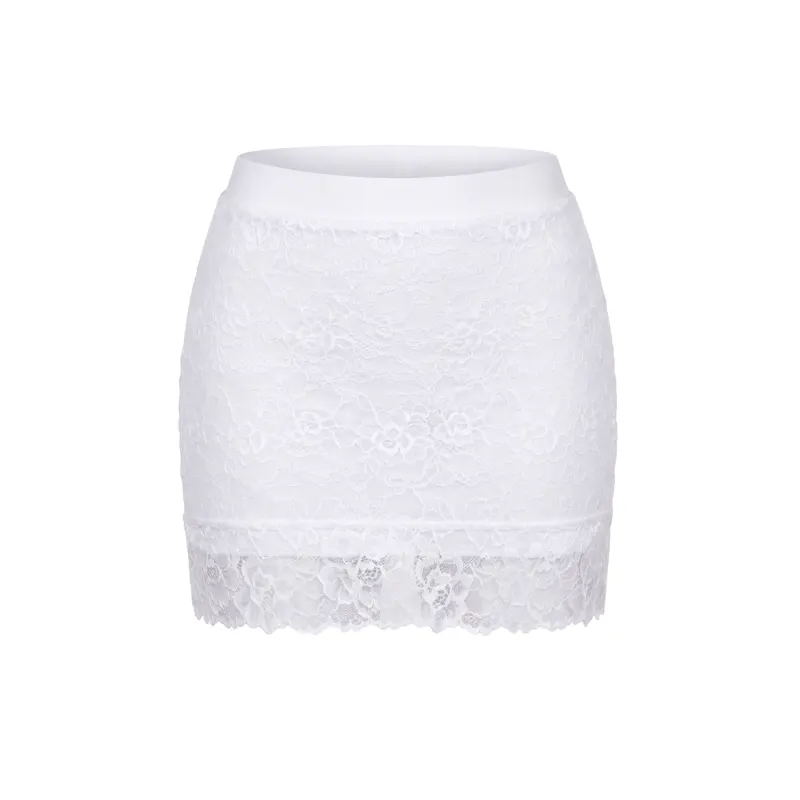 Jupe courte blanche Camélia