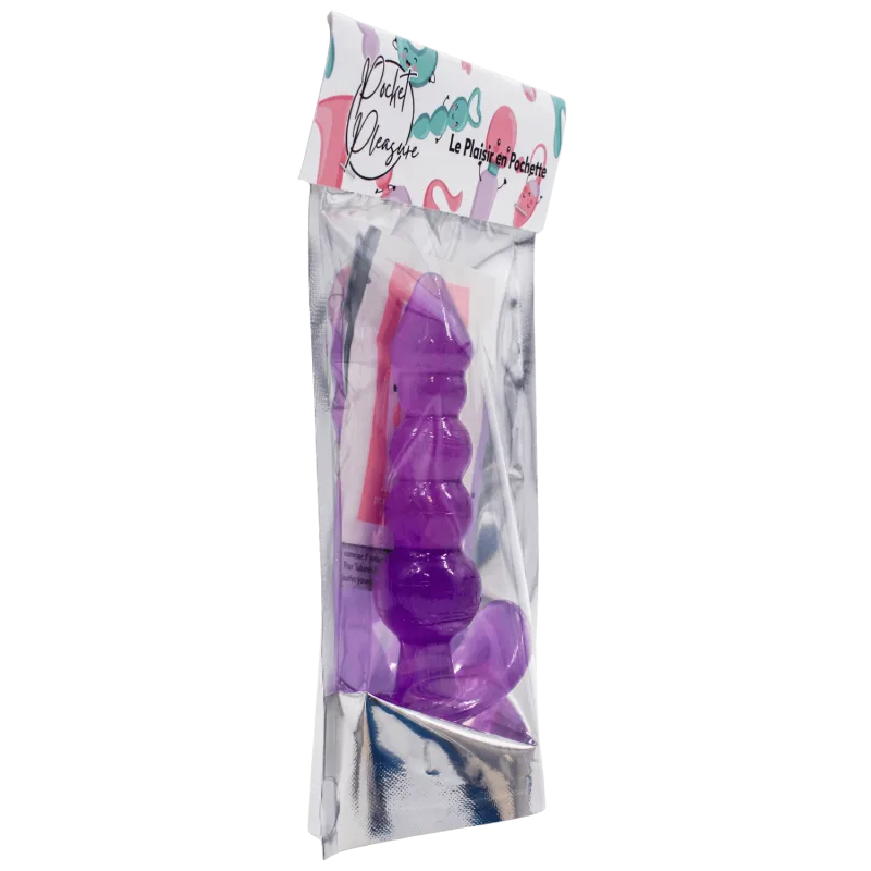 Plug Anal Jelly 5 Boules Pocket Pleasure + 1 dosette lubrifiant