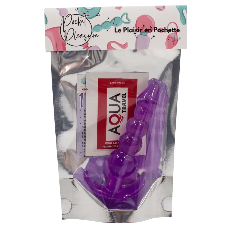 Plug Anal Jelly 5 Boules Pocket Pleasure + 1 dosette lubrifiant