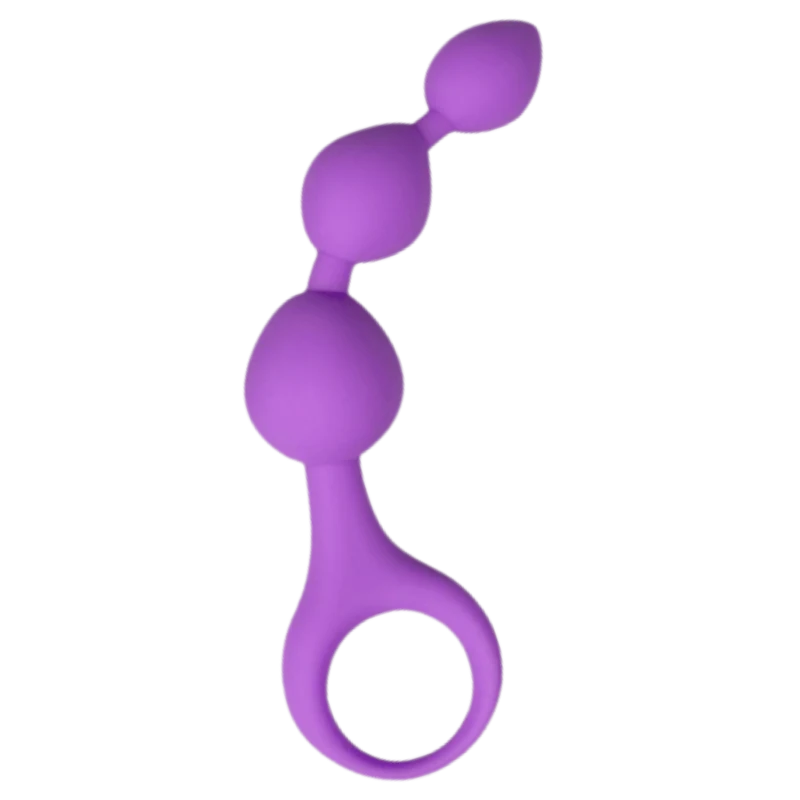 Chapelet anal 3 boules violet silicone 15 cm Pocket Pleasure + 1 dosette lubrifiant