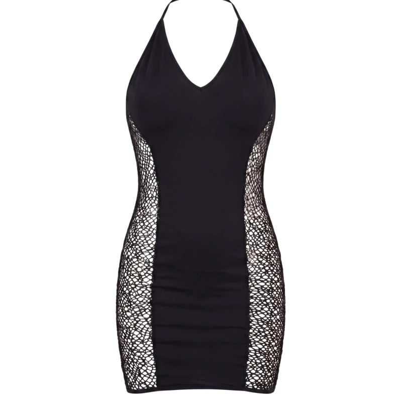 Robe sexy décolletée dos nu et résille