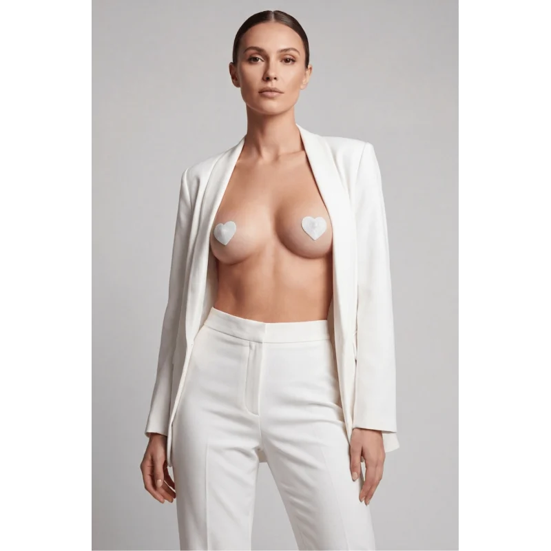 Nipple Métal blanc Cache tétons cœur