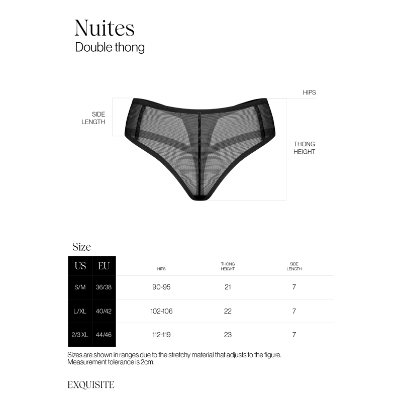 Nuites double string - Noir