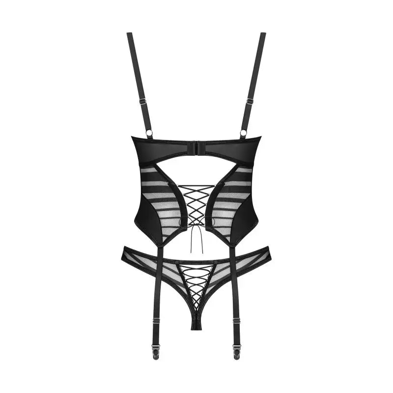 Lune Bellis corset et string - Noirs