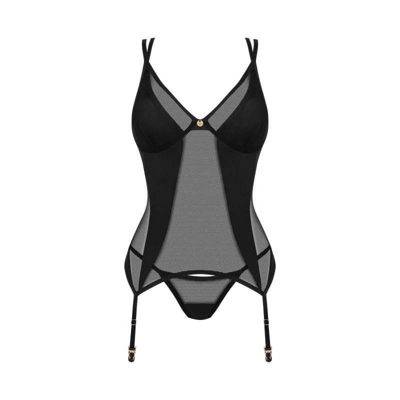 Nesari corset et string - Noir