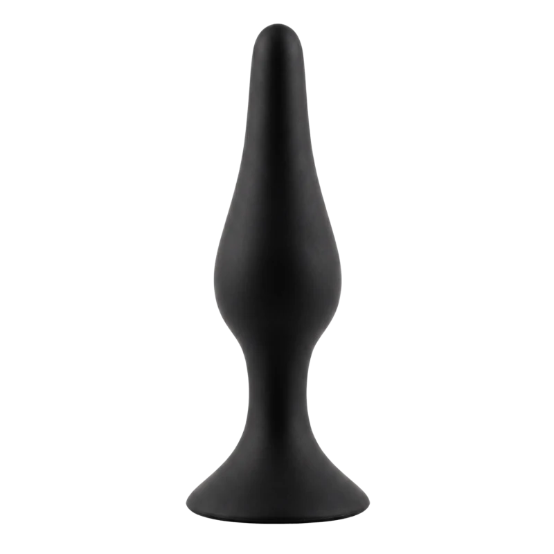 Plug Anal Noir en Silicone XL avec Ventouse Taille XL 15 cm Pocket Pleasure + 1 dosette de lubrifiant
