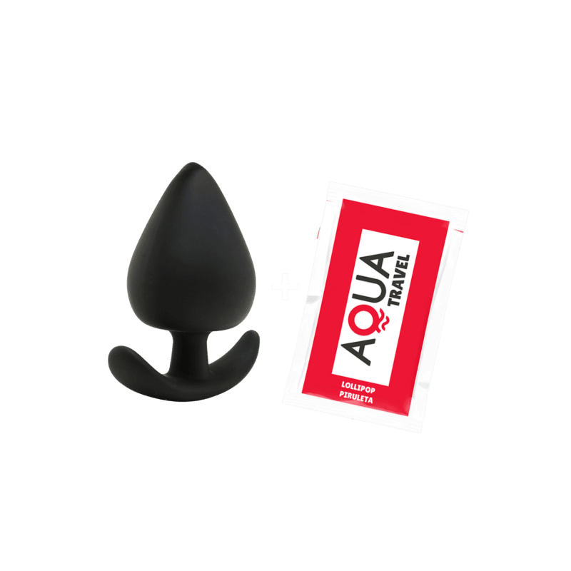 Plug Anal Silicone Noir XS Pocket Pleasure + 1 dosette de lubrifiant