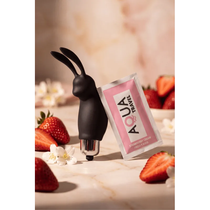 Mini Stimulateur Clitoridien Lapin Noir + 1 dosette lubrifiant — Pocket Pleasure