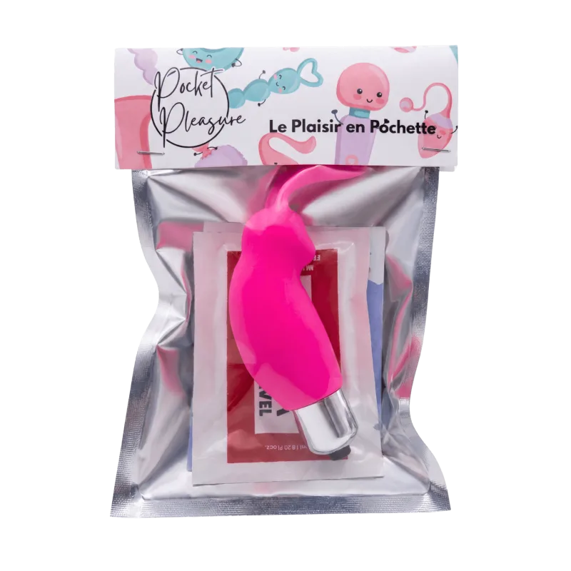 Mini Stimulateur Clitoridien Lapin Rose + 1 dosette lubrifiant — Pocket Pleasure