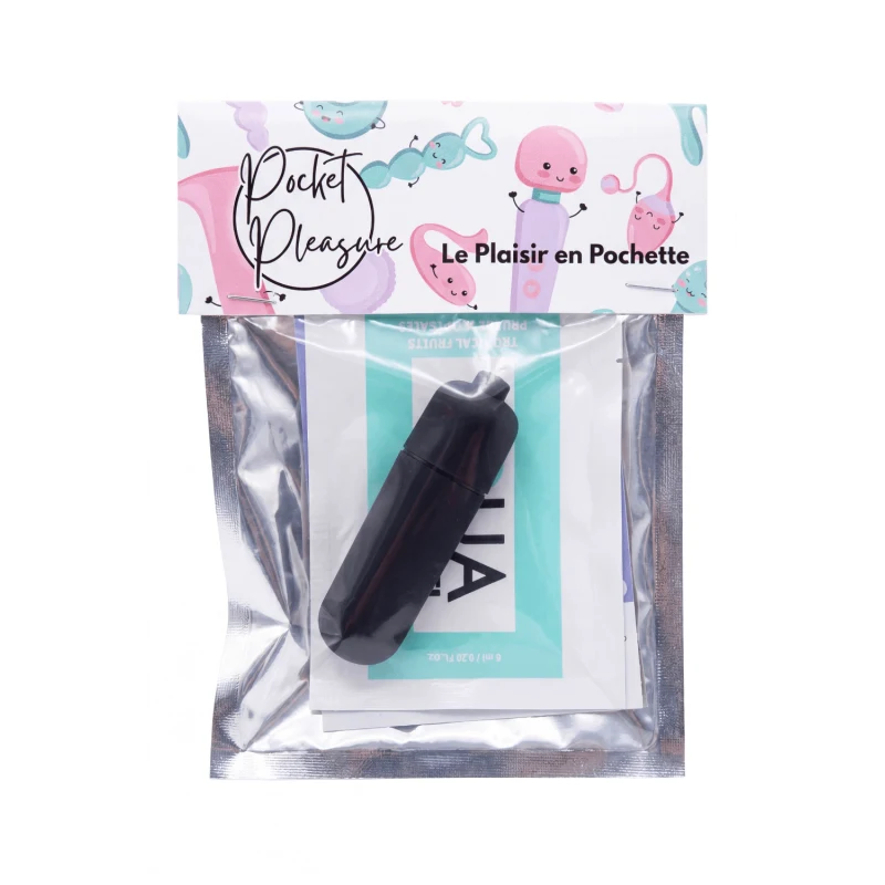 Mini Vibromasseur Bullet Noir + 1 dosette lubrifiant — Pocket Pleasure