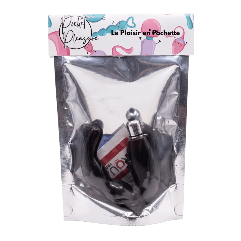 Stimulateur de Prostate Vibrant Noir + 1 dosette lubrifiant — Pocket Pleasure