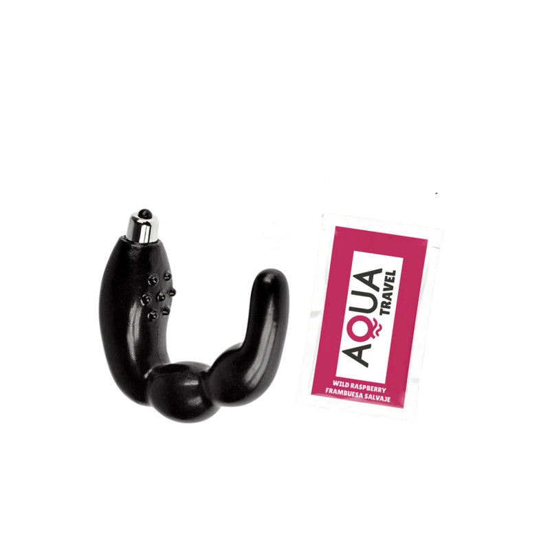 Stimulateur de Prostate Vibrant Noir + 1 dosette lubrifiant — Pocket Pleasure