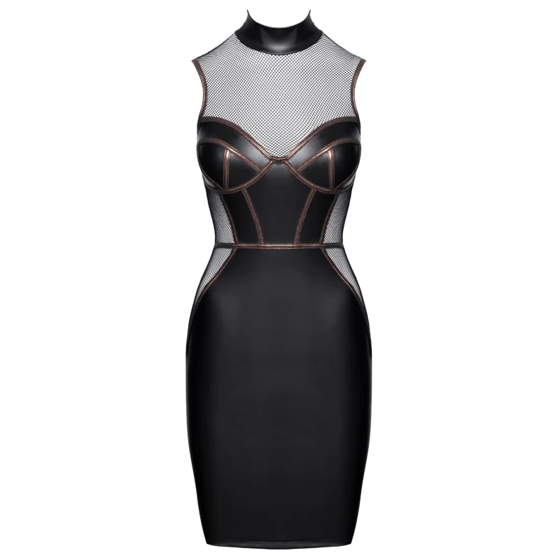 Robe Moulante Sans Manches Look Mat & Résille - Cottelli