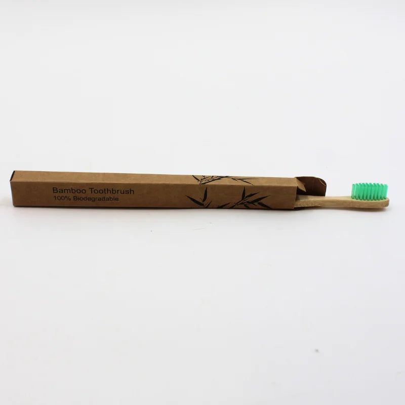 Brosse à Dents Douce en Bambou Verte