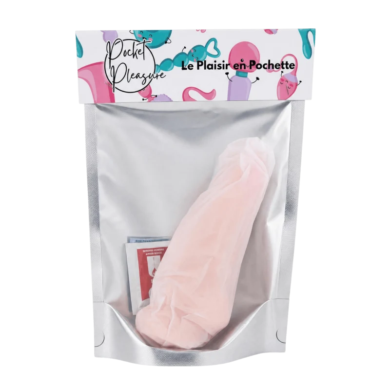 Gode Réaliste Ventouse avec Testicules + 1 dosette de lubrifiant — Pocket Pleasure