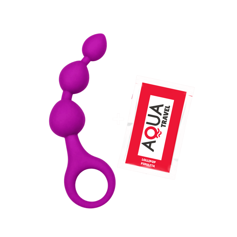 Chapelet Anal 3 Boules Fuchsia Silicone + 1 dosette de lubrifiant — Pocket Pleasure