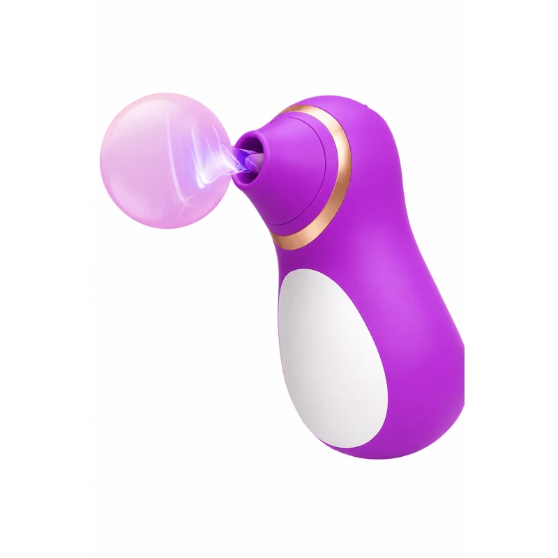 Stimulateur Clitoridien Pingouin à Langue Fuchsia + 1 dosette de lubrifiant — Pocket Pleasure