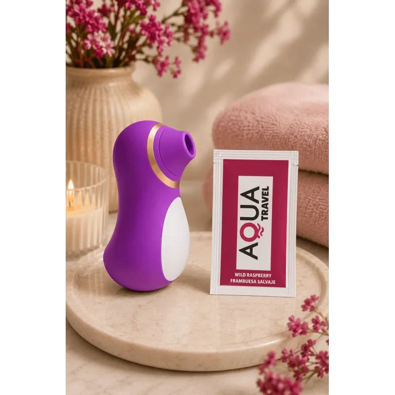 Stimulateur Clitoridien Pingouin à Langue Fuchsia + 1 dosette de lubrifiant — Pocket Pleasure
