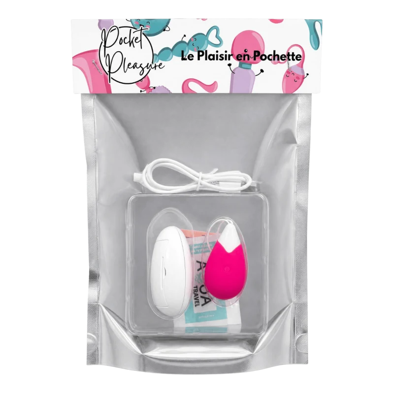 Œuf Vibrant Télécommandé 10 Modes Fuchsia + 1 dosette de lubrifiant — Pocket Pleasure