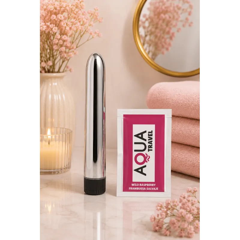 Vibromasseur Classique Argenté + 1 dosette de lubrifiant — Pocket Pleasure