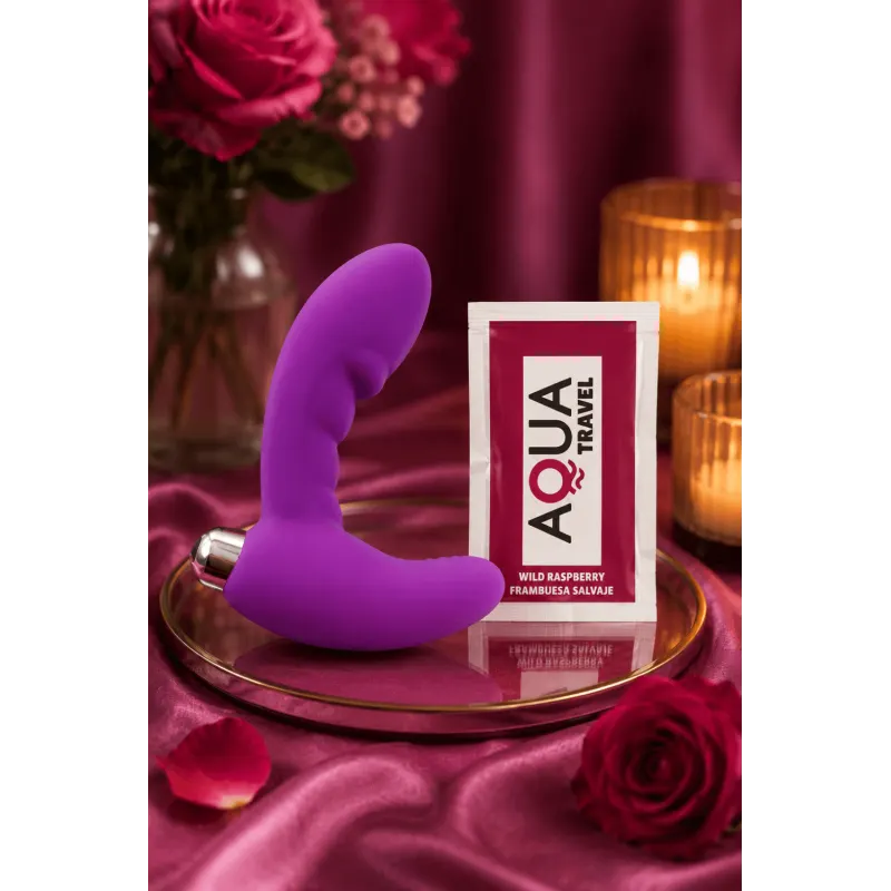 Vibromasseur anal violet stimulateur de prostate Pocket Pleasure + 1 dosette lubrifiant
