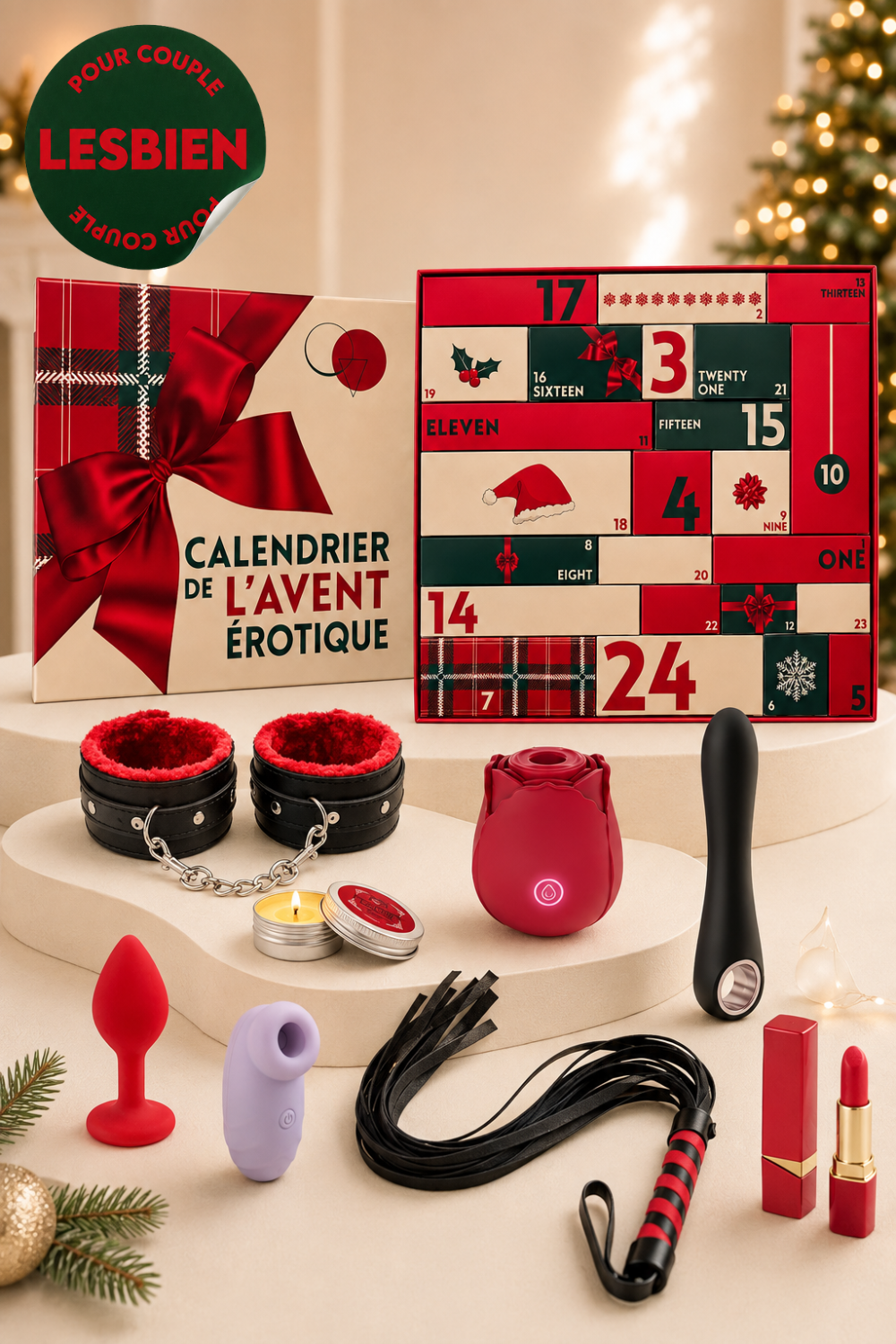 Calendrier de l'Avent érotique couple lesbien 2026 – 24 surprises