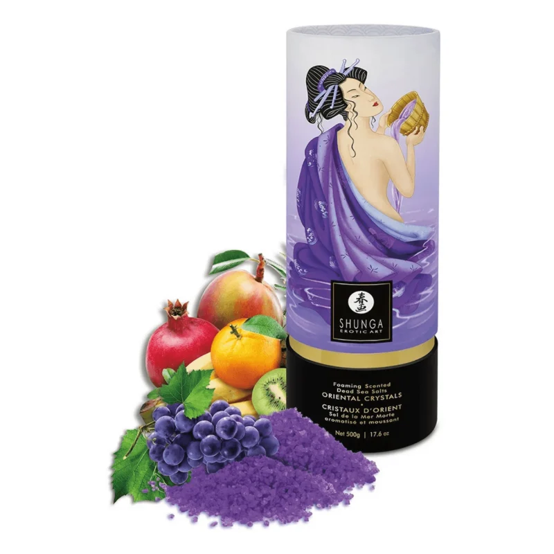 Sel de la mer morte aromatisé et moussant Fruits Exotiques 500 gr Shunga