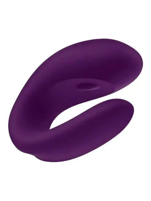Vibromasseur ergonomique violet, silicone doux, contrôlé par app pour plaisir connecté et exploration sensorielle.