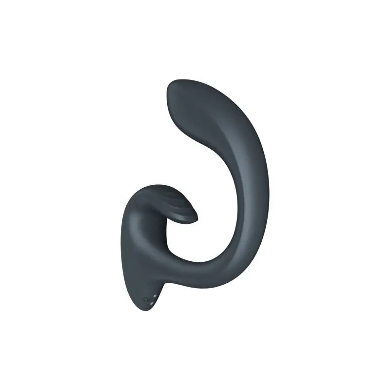 Vibromasseur noir en forme courbée, alliant confort et design élégant pour une utilisation optimale.