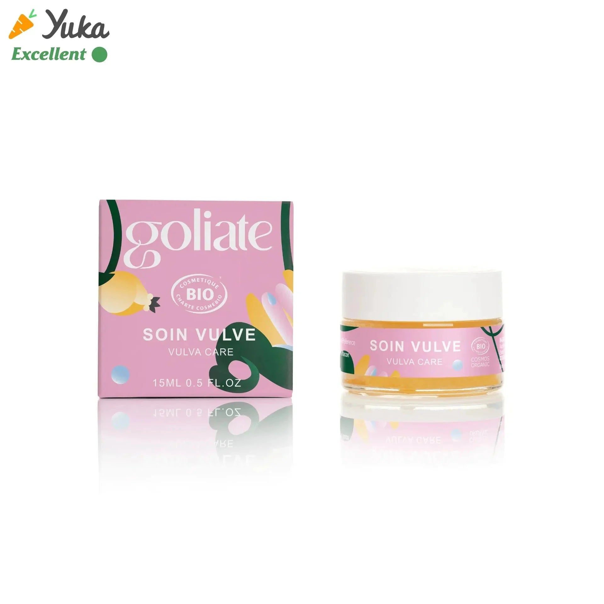 Baume apaisant bio pour soin intime, hydratation vulve, 15ml, certifié Cosmos Organic.