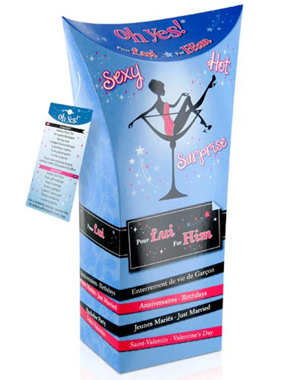 Coffret cadeau sexy pour lui, surprise sensuelle, idéal enterrement vie garçon et Saint-Valentin, moments intimes.