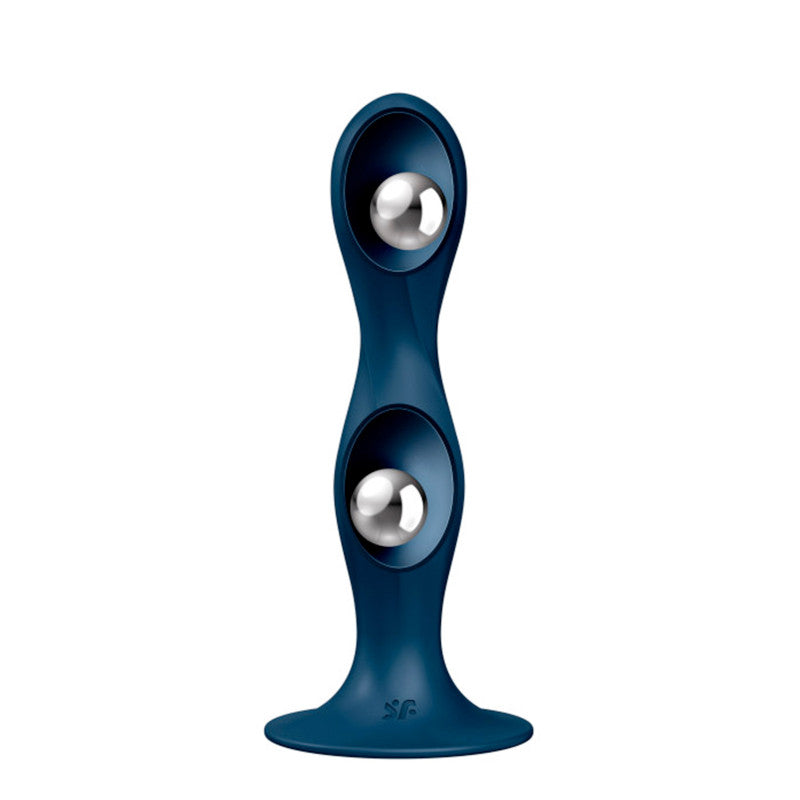 Double Ball R bleu, gode anal et vaginal avec billes oscillantes