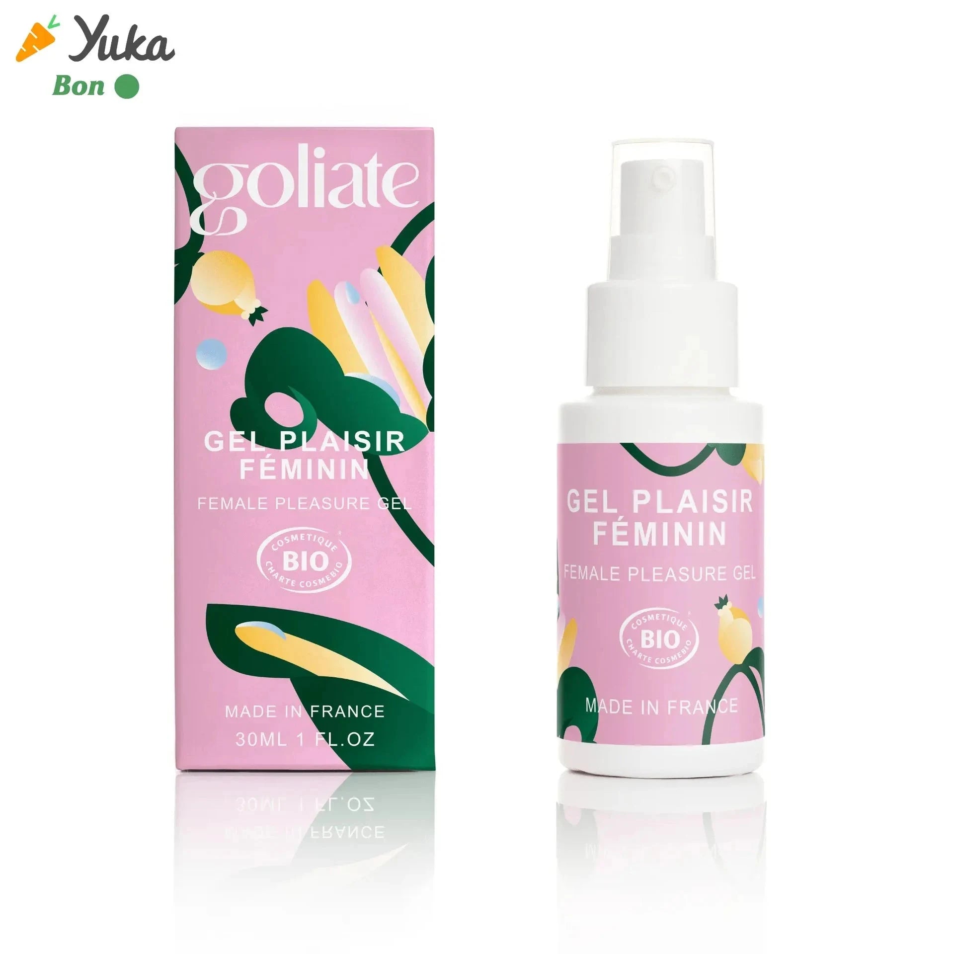 Gel plaisir féminin bio Goliate, 30ml, amplificateur de sensations, fabriqué en France, cosmétique naturel et éthique.