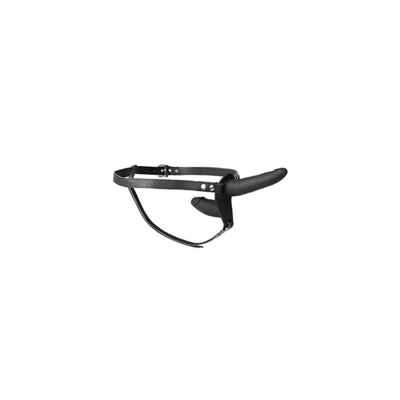 Gode ceinture double strap-on noir