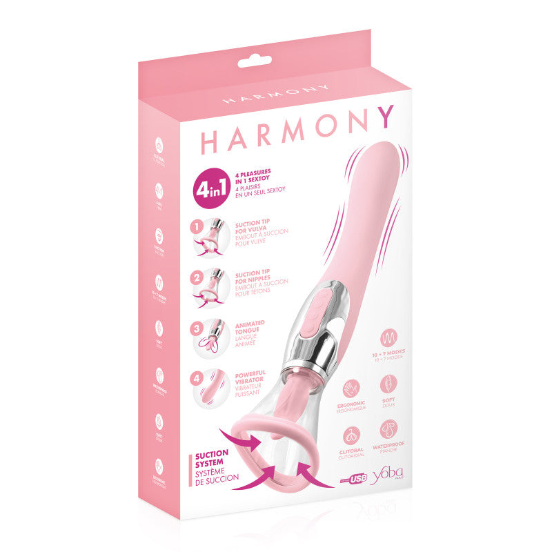 Harmony 4 in 1 rose, stimulateur clitoris et vibromasseur