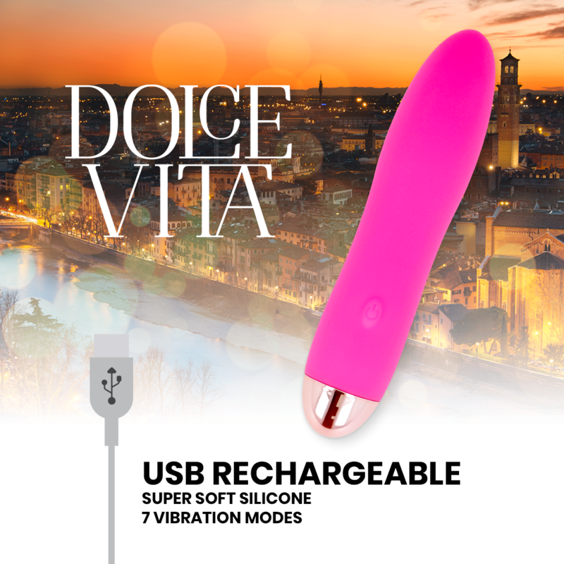 Dolce Vita - Vibrateur Rechargeable Quatre Rose 7 Vitesses