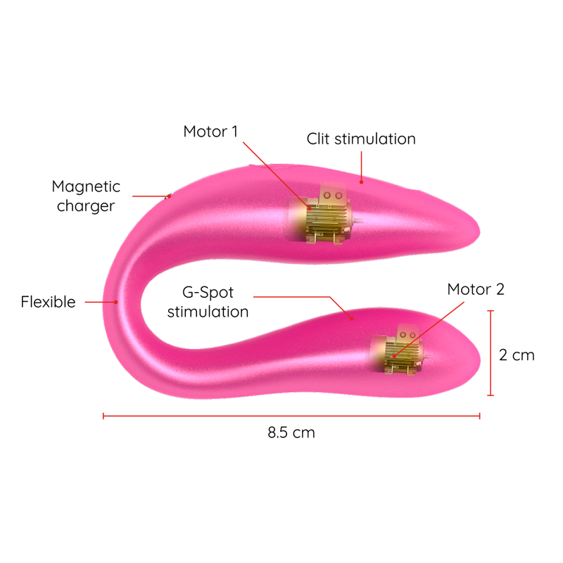 Oninder - Lisboa G-spot & Clitoral Stimulateur Rose - Application Gratuite