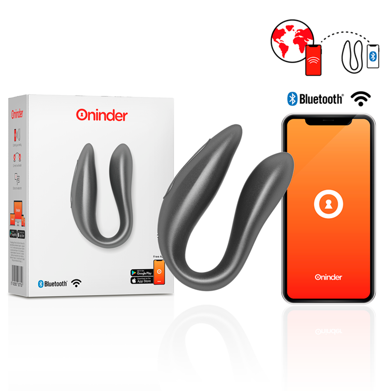 Oninder - Lisboa G-spot & Clitoral Stimulateur Noir - Application Gratuite