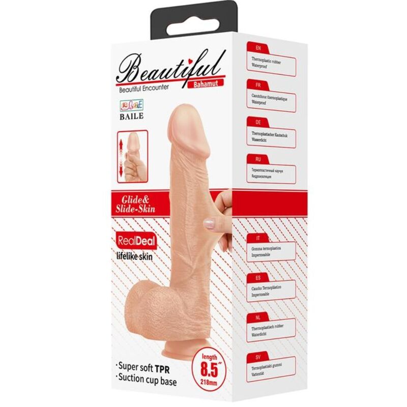 Baile - Belle Rencontre Bahamut Gode Réaliste Flexible 21.8 Cm Naturel