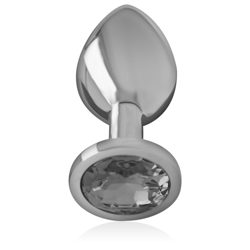 Intense - Plug Anal en Métal Aluminium avec Verre Noir Taille L
