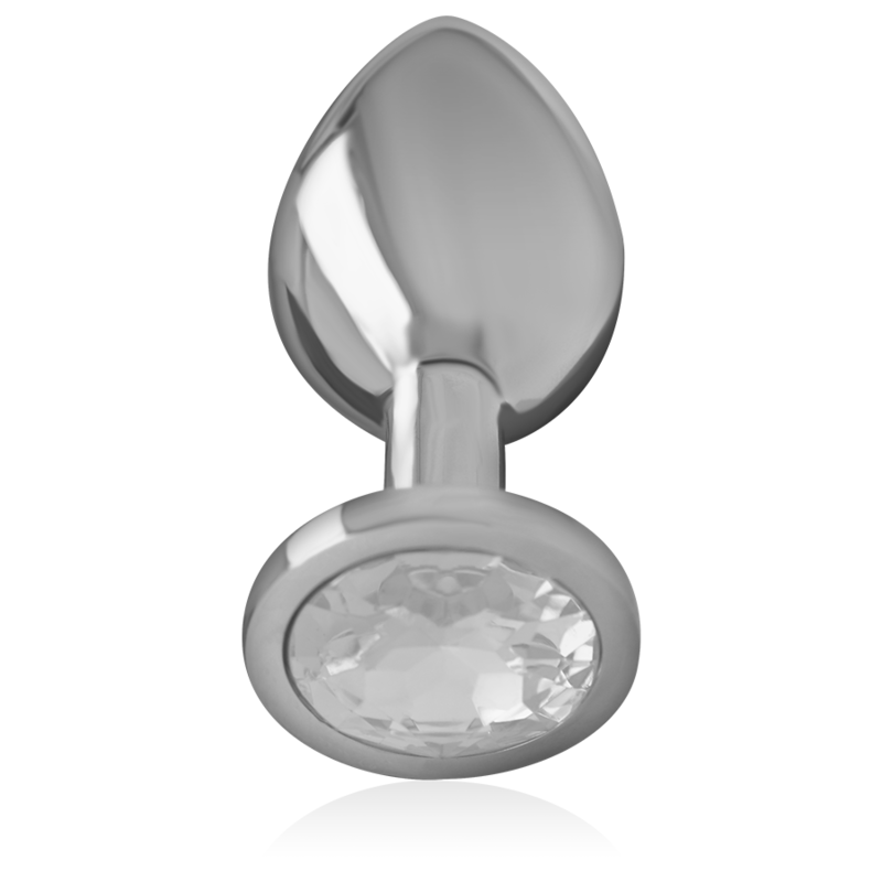Intense - Plug Anal en Métal Aluminium avec Cristal Dargent Taille L