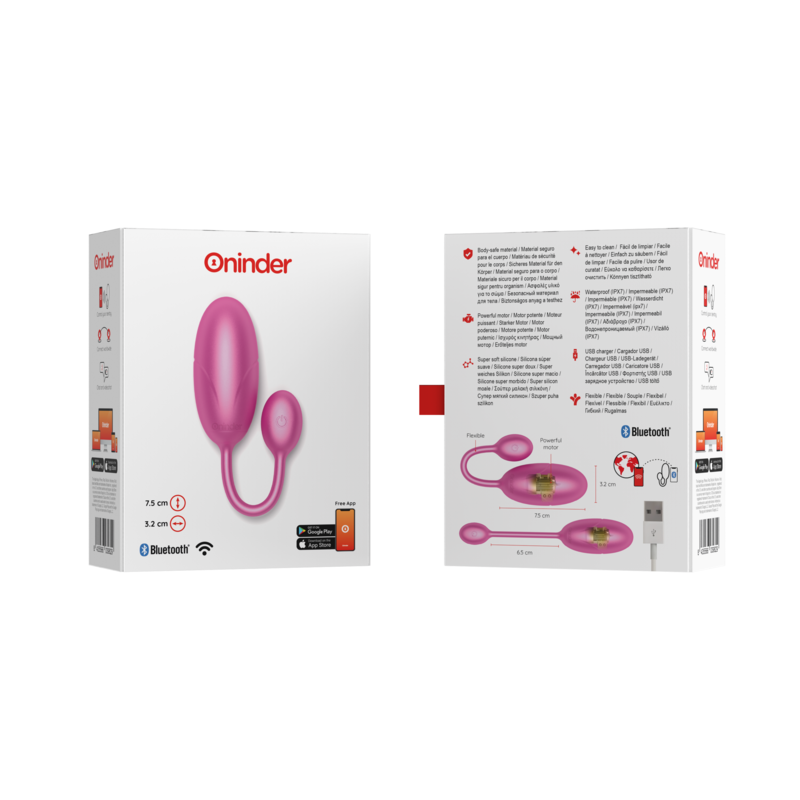 Oninder - Oeuf Vibrant Tokyo Rose 7,5 X 3,2 Cm Application Gratuite