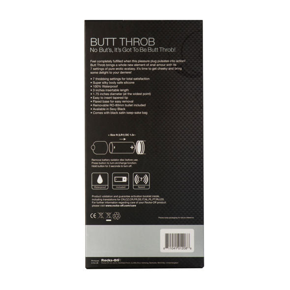 Rocks-off - Stimulateur Butt Throb P-point 7 Vitesses Noir