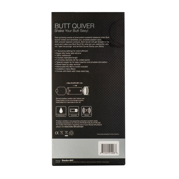 Rocks-off - Stimulateur Butt Quiver P-point 7 Vitesses Noir