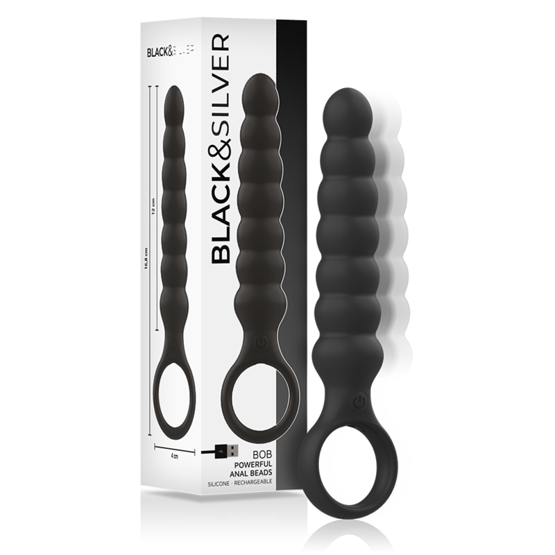 Black&silver - Dilatateur Anal Puissant en Silicone Bob