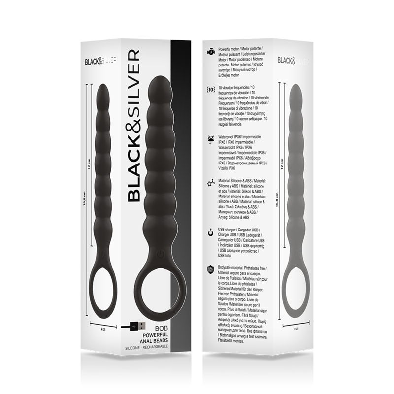 Black&silver - Dilatateur Anal Puissant en Silicone Bob